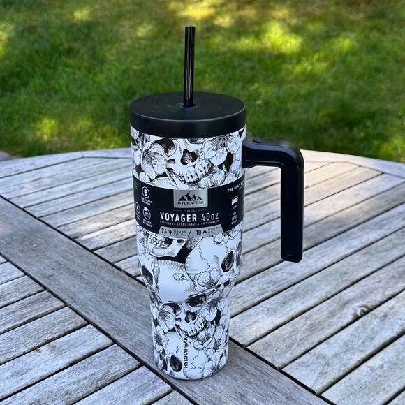 Skull Floral Voyager 40 oz Steel Insulated Tumbler Halloween 2024 HydraPeak New - Picture 3 of 9
